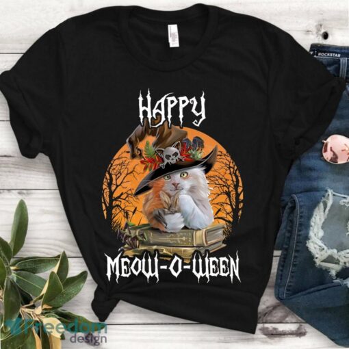 Happy Halloween Cat T Shirt - Meowoween - Cute Black Cat Witch Party Costume Gift Unisex T-Shirt Product Photo 1