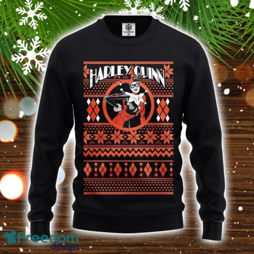 Harley Quinn Black Red Ugly Christmas Sweater Amazing Gift Christmas Holiday Gift Product Photo 1