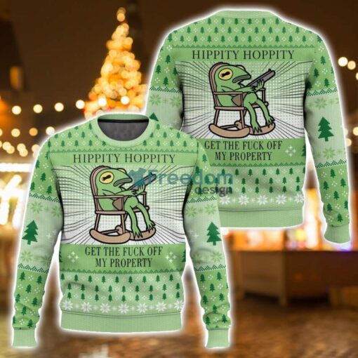 Hippity Hoppity Frog Meme Christmas 3D Ugly Christmas Sweater Unisex Sweater Christmas Gift Product Photo 1