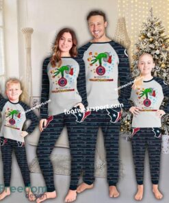 Houston Texans Happy HalloThankmas Christmas Family Pajamas Set Kid Men Women