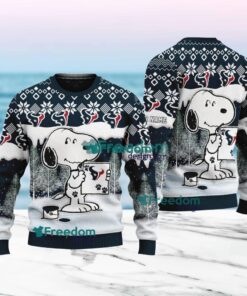Houston Texans Nfl Snoopy Pine Tree Christmas Ugly Sweater Custom Name