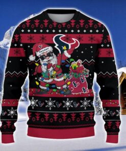 Houston Texans Santa Claus Ugly Christmas Sweater Christmas Gift 3D Sweater