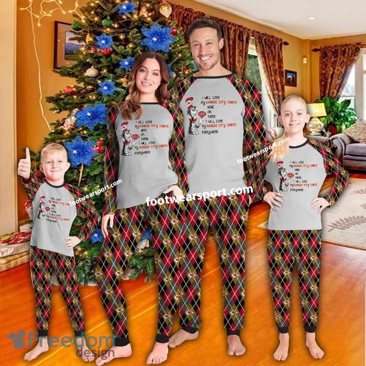 I Will Love My Kansas City Chiefs Everywhere Christmas Pajamas Set Family Kid Men Women image I Will Love My Kansas City Chiefs Everywhere Christmas Pajamas Set Family Kid Men Women - I Will Love My Kansas City Chiefs Everywhere Christmas Pajamas Set Family Kid Men Women
