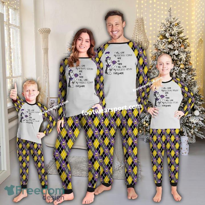 I Will Love My Minnesota Vikings Everywhere Christmas Family Pajamas Set Kid Men Women image I Will Love My Minnesota Vikings Everywhere Christmas Family Pajamas Set Kid Men Women - I Will Love My Minnesota Vikings Everywhere Christmas Family Pajamas Set Kid Men Women