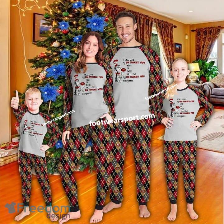 I Will Love My San Francisco 49ers Everywhere Christmas Pajamas Set Family Kid Men Women image I Will Love My San Francisco 49ers Everywhere Christmas Pajamas Set Family Kid Men Women - I Will Love My San Francisco 49ers Everywhere Christmas Pajamas Set Family Kid Men Women