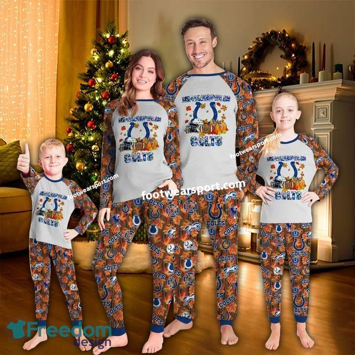 Indianapolis Colts Fall Ugly Christmas Pajamas Set Family Kid Men Women image Indianapolis Colts Fall Ugly Christmas Pajamas Set Family Kid Men Women - Indianapolis Colts Fall Ugly Christmas Pajamas Set Family Kid Men Women