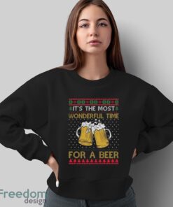 It's The Most Wonderful Time For A Beer Sweatshirt, Ugly Christmas Sweater - Sweatshirt