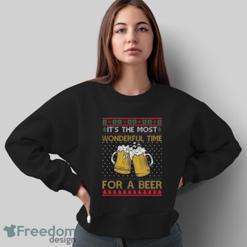 It's The Most Wonderful Time For A Beer Sweatshirt, Ugly Christmas Sweater - Sweatshirt