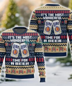 It’s the Most Wonderful time for a Miller Lite Ugly Christmas Sweater Holiday Gift For Family Christmas Sweater