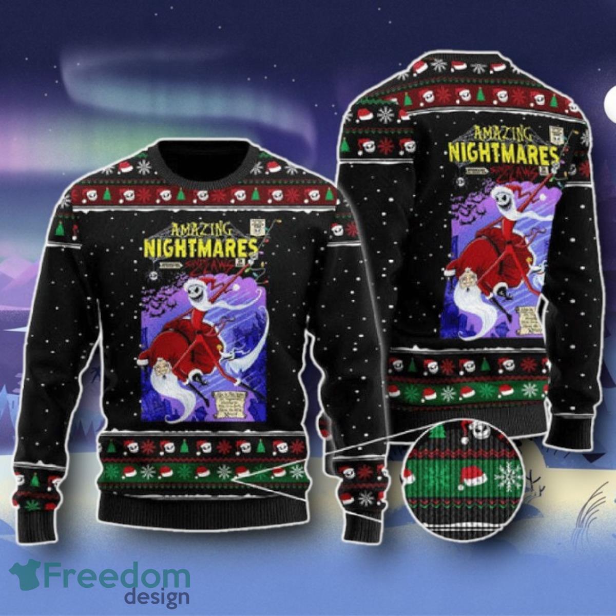 Jack Skellington Amazing Nightmares Ugly Christmas Sweater Unique Gift image Jack Skellington Amazing Nightmares Ugly Christmas Sweater Unique Gift Product Photo 1