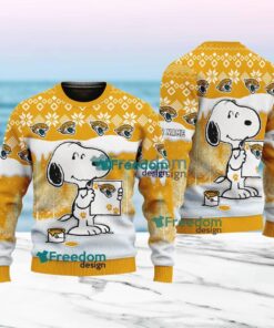 Jacksonville Jaguars Nfl Snoopy Pine Tree Christmas Ugly Sweater Custom Name