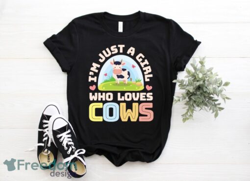 Just a Girl Who Loves Cows T-Shirt, Funny Cow Shirts Product Photo 1