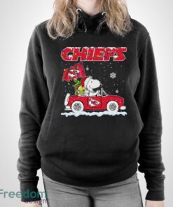 Kansas City Chiefs Snoopy And Woodstock Driving Car Shirt Sweatshirt Hoodie - Unisex Pullover Hoodie