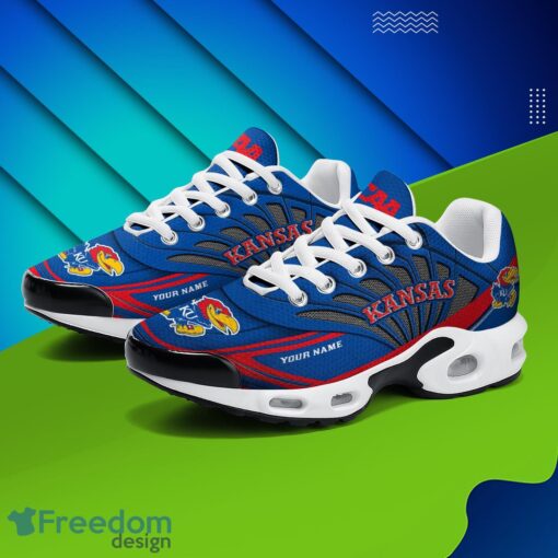 Kansas Jayhawks Air Cushion Sports Shoes Custom Name Gift For Fans Men Women Shoes Product Photo 2