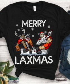 Lacrosse Santa Reindeer Shirt – Merry Laxmas Ugly Christmas Sweater Tshirt