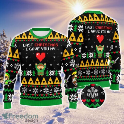 Link To My Heart Ugly Christmas Sweater Last Xmas I Gave You My Heart Ugly Christmas Sweater Holiday Gift Product Photo 1