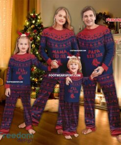Logo Boston Red Sox Papa Mama Family Pajamas Set Gift Christmas