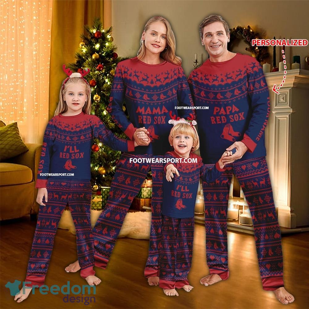 Logo Boston Red Sox Papa Mama Family Pajamas Set Gift Christmas image Logo Boston Red Sox Papa Mama Family Pajamas Set Gift Christmas - Logo Boston Red Sox Papa Mama Family Pajamas Set Gift Christmas