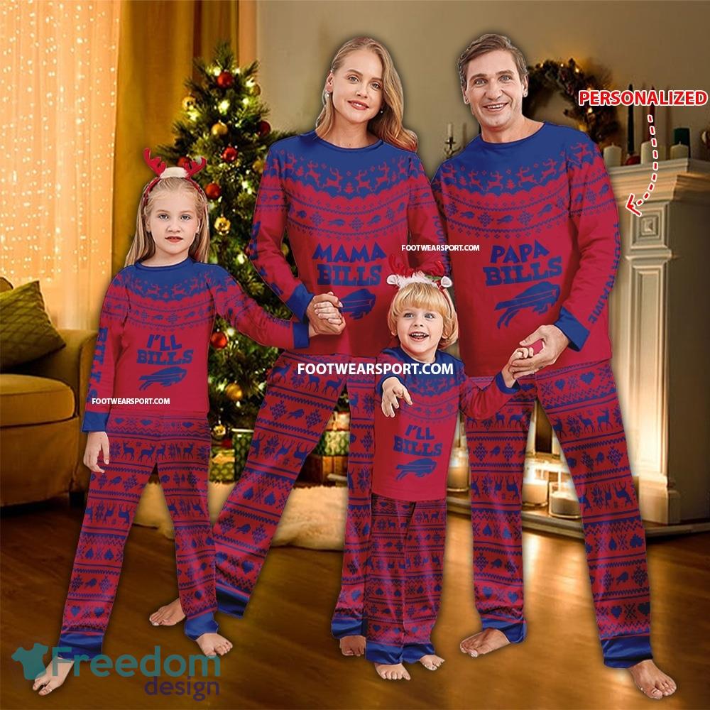 Logo Buffalo Bills Papa Mama Family Pajamas Set Gift Christmas image Logo Buffalo Bills Papa Mama Family Pajamas Set Gift Christmas - Logo Buffalo Bills Papa Mama Family Pajamas Set Gift Christmas