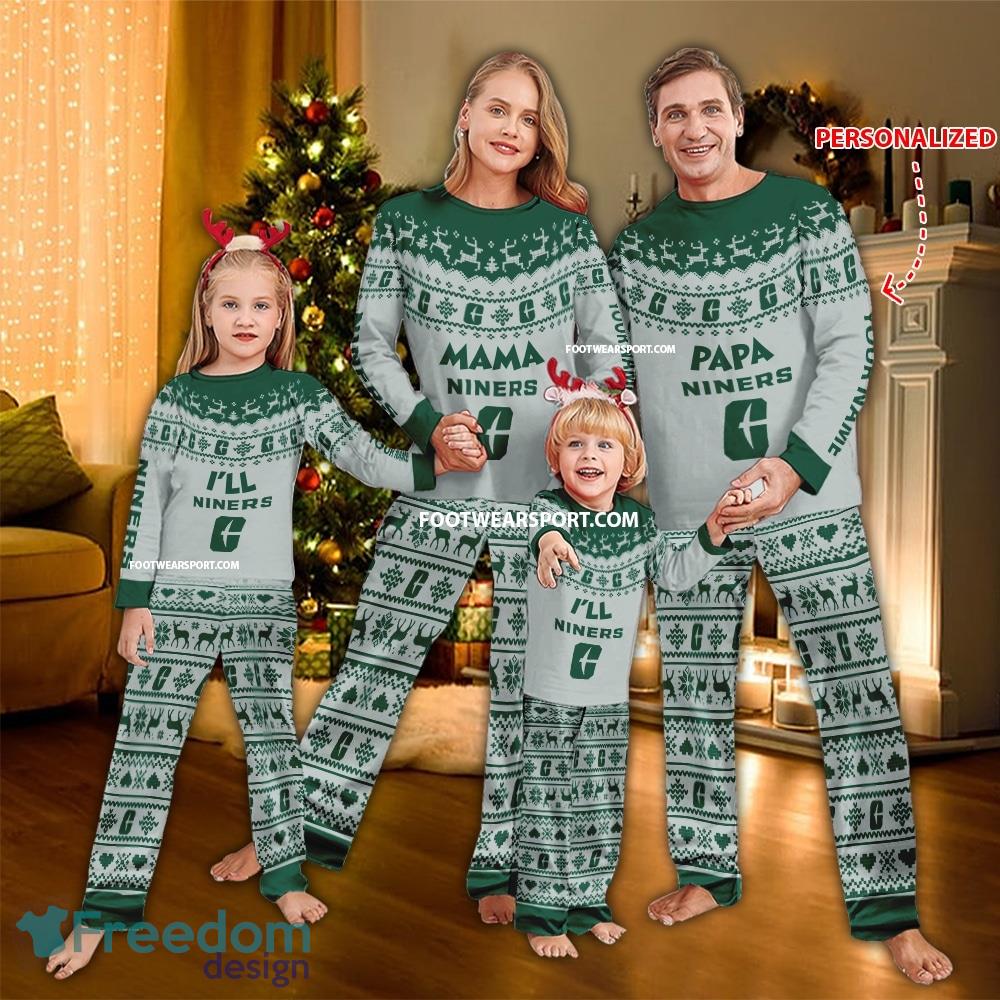 Logo Charlotte 49ers Papa Mama Family Pajamas Set Gift Christmas image Logo Charlotte 49ers Papa Mama Family Pajamas Set Gift Christmas - Logo Charlotte 49ers Papa Mama Family Pajamas Set Gift Christmas