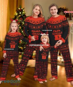 Logo Cincinnati Bengals Papa Mama Family Pajamas Set Gift Christmas