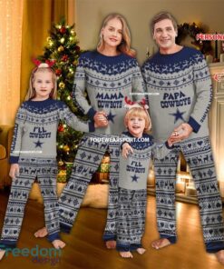 Logo Dallas Cowboys Papa Mama Family Pajamas Set Gift Christmas