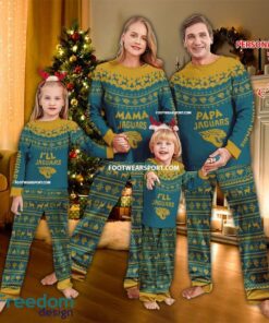 Logo Jacksonville Jaguars Papa Mama Pajamas Set Family Gift Christmas