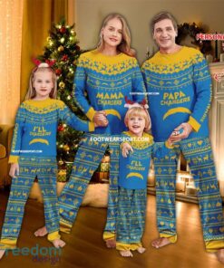 Logo Los Angeles Chargers Papa Mama Family Pajamas Set Gift Christmas