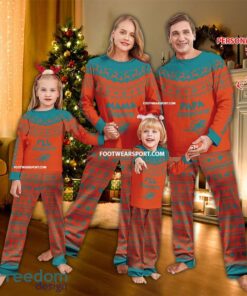 Logo Miami Dolphins Papa Mama Pajamas Set Family Gift Christmas