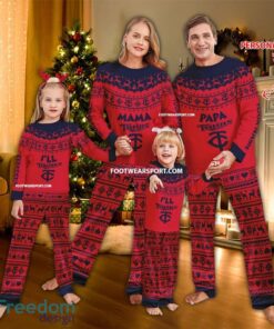 Logo Minnesota Twins Papa Mama Pajamas Set Family Gift Christmas