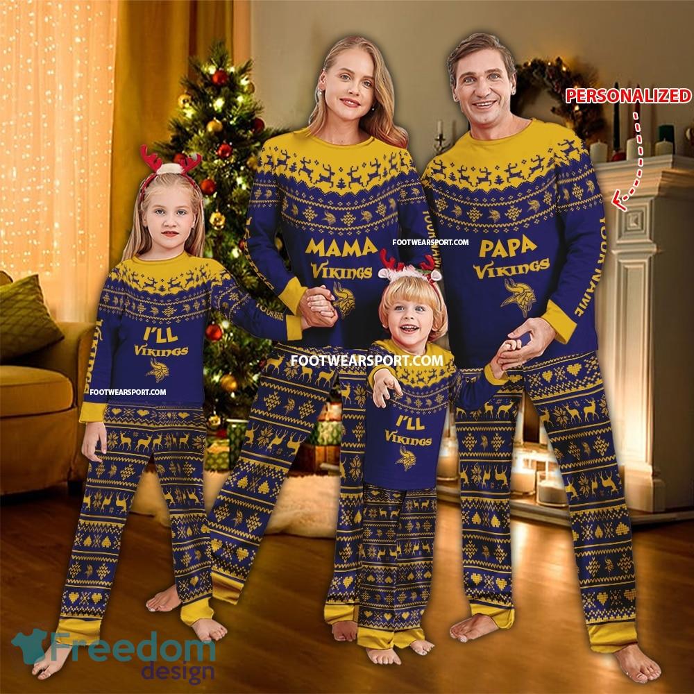 Logo Minnesota Vikings Papa Mama Pajamas Set Family Gift Christmas image Logo Minnesota Vikings Papa Mama Pajamas Set Family Gift Christmas - Logo Minnesota Vikings Papa Mama Pajamas Set Family Gift Christmas