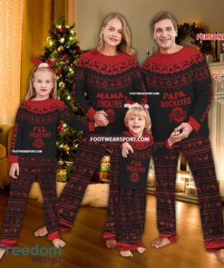 Logo Ohio State Buckeyes Papa Mama Family Pajamas Set Gift Christmas