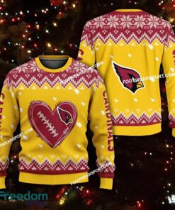 Logo Pattern Heart Football Arizona Cardinals Christmas 3D Sweater For Men Women