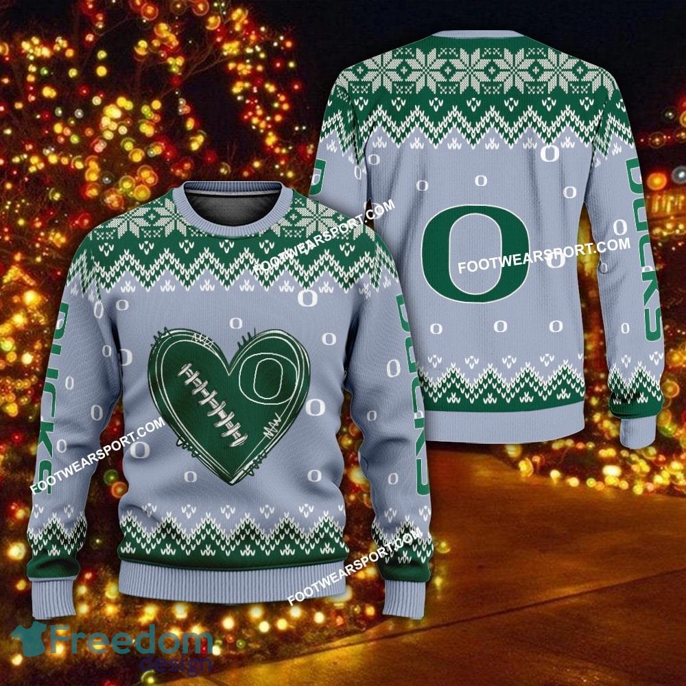 Logo Pattern Heart Football Oregon Ducks Christmas Sweater Gift Holidays image Logo Pattern Heart Football Oregon Ducks Christmas Sweater Gift Holidays - Logo Pattern Heart Football Oregon Ducks Christmas Sweater Gift Holidays