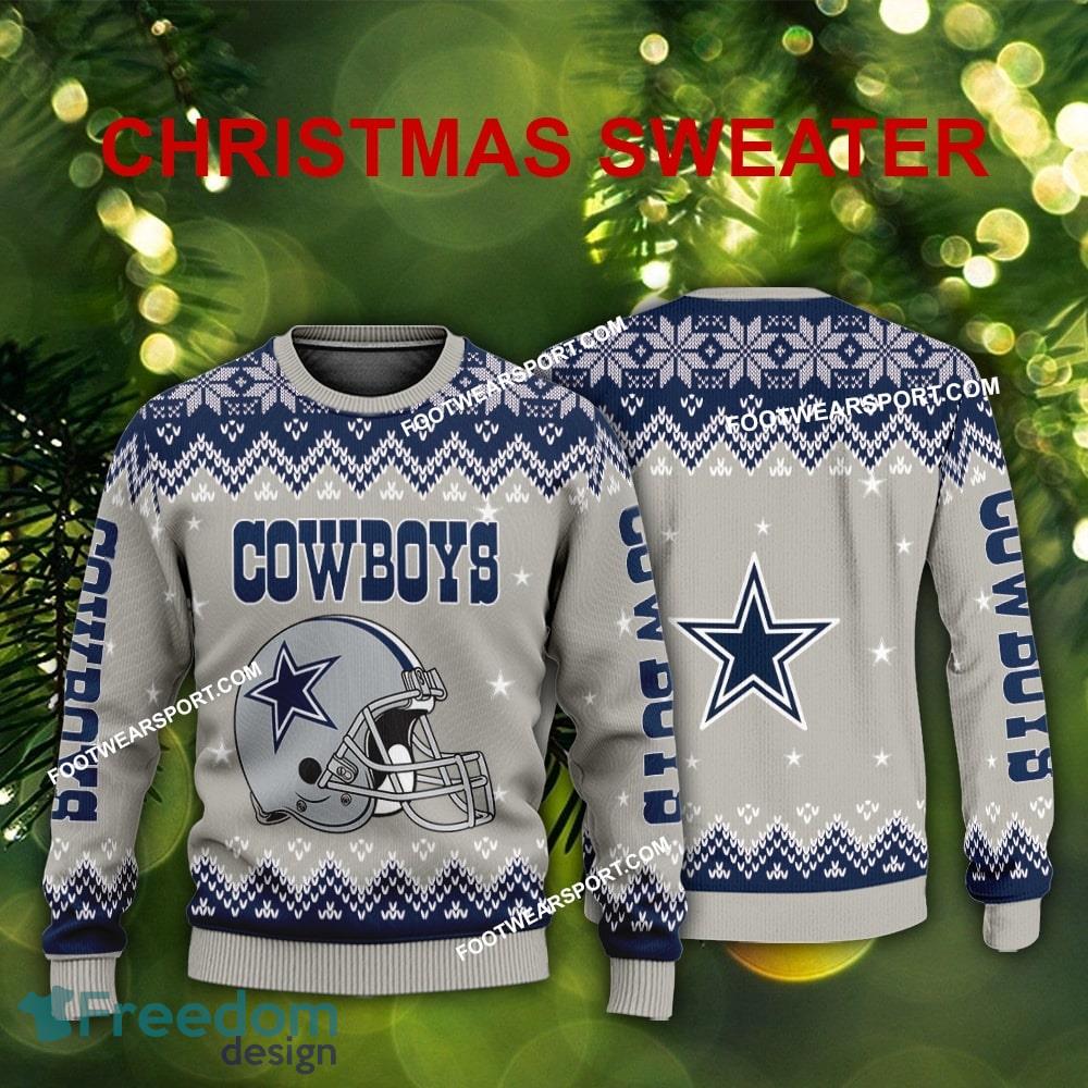 Logo Pattern Helmet Dallas Cowboys Christmas 3D Sweater For Men Women image Logo Pattern Helmet Dallas Cowboys Christmas 3D Sweater For Men Women - Logo Pattern Helmet Dallas Cowboys Christmas 3D Sweater For Men Women