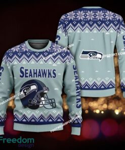 Logo Pattern Helmet Seattle Seahawks Xmas Sweater Gift For Adult