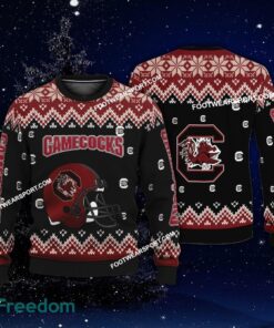 Logo Pattern Helmet South Carolina Gamecocks Christmas Sweater Gift Holidays