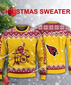 Logo Pattern Muppets Play Drums Arizona Cardinals Christmas Sweater Gift Holidays