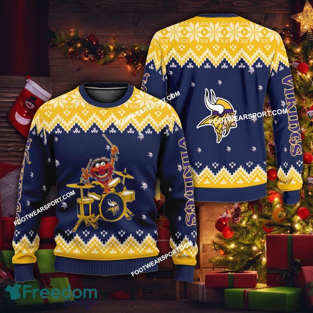 Logo Pattern Muppets Play Drums Minnesota Vikings Christmas Sweater Gift Holidays image Logo Pattern Muppets Play Drums Minnesota Vikings Christmas Sweater Gift Holidays - Logo Pattern Muppets Play Drums Minnesota Vikings Christmas Sweater Gift Holidays