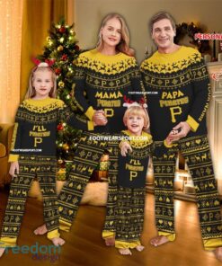 Logo Pittsburgh Pirates Papa Mama Pajamas Set Family Gift Christmas