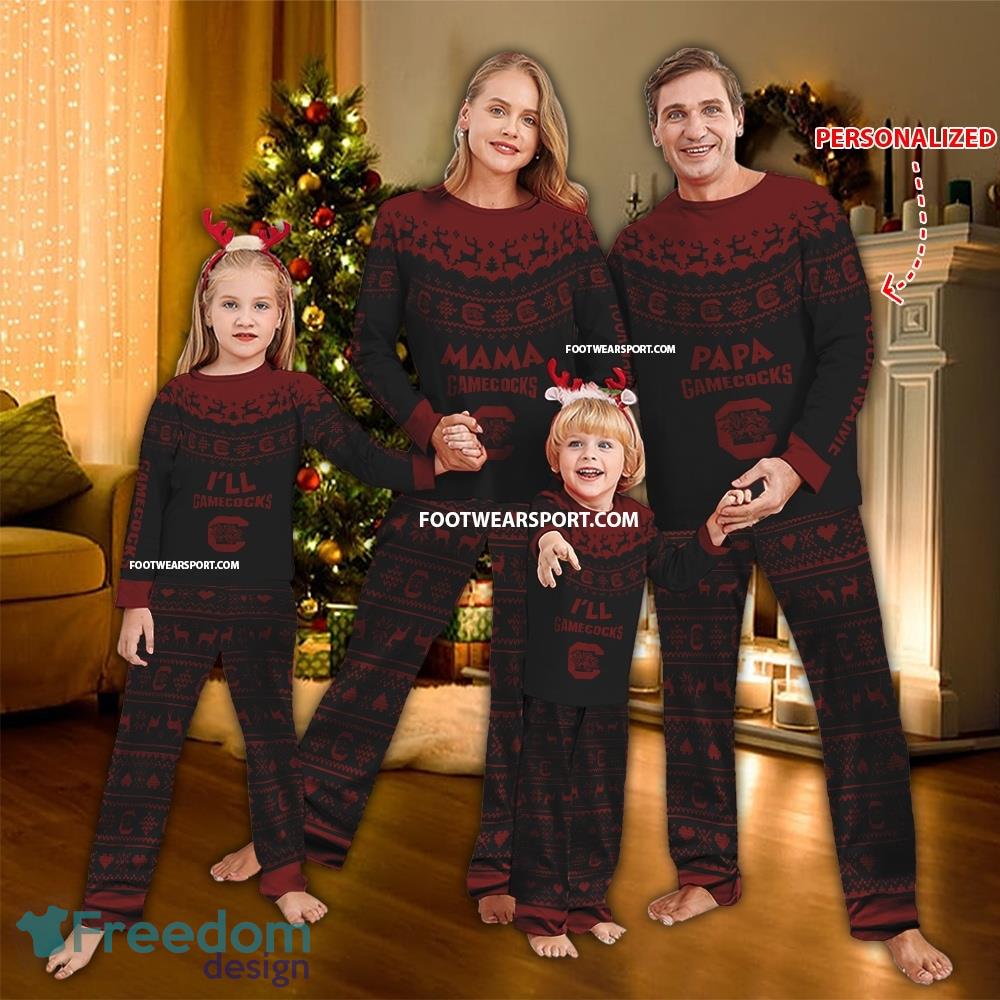 Logo South Carolina Gamecocks Papa Mama Pajamas Set Family Gift Christmas image Logo South Carolina Gamecocks Papa Mama Pajamas Set Family Gift Christmas - Logo South Carolina Gamecocks Papa Mama Pajamas Set Family Gift Christmas