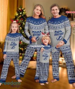 Logo Tampa Bay Lightning Papa Mama Family Pajamas Set Gift Christmas