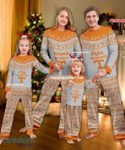 Logo Tennessee Volunteers Papa Mama Family Pajamas Set Gift Christmas