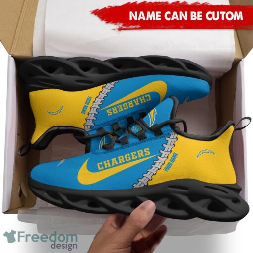 Los Angeles Chargers Custom Name Limited Max Soul Shoes Sneakers For Sports Fans Gift Product Photo 2