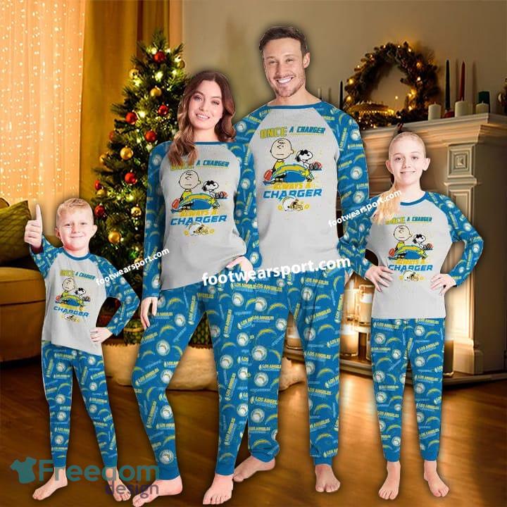 Los Angeles Chargers Once A Charger Always A Charger Ugly Christmas Pajamas Set Family Kid Men Women image Los Angeles Chargers Once A Charger - Always A Charger Ugly Christmas Pajamas Set Family Kid Men Women - Los Angeles Chargers Once A Charger - Always A Charger Ugly Christmas Pajamas Set Family Kid Men Women