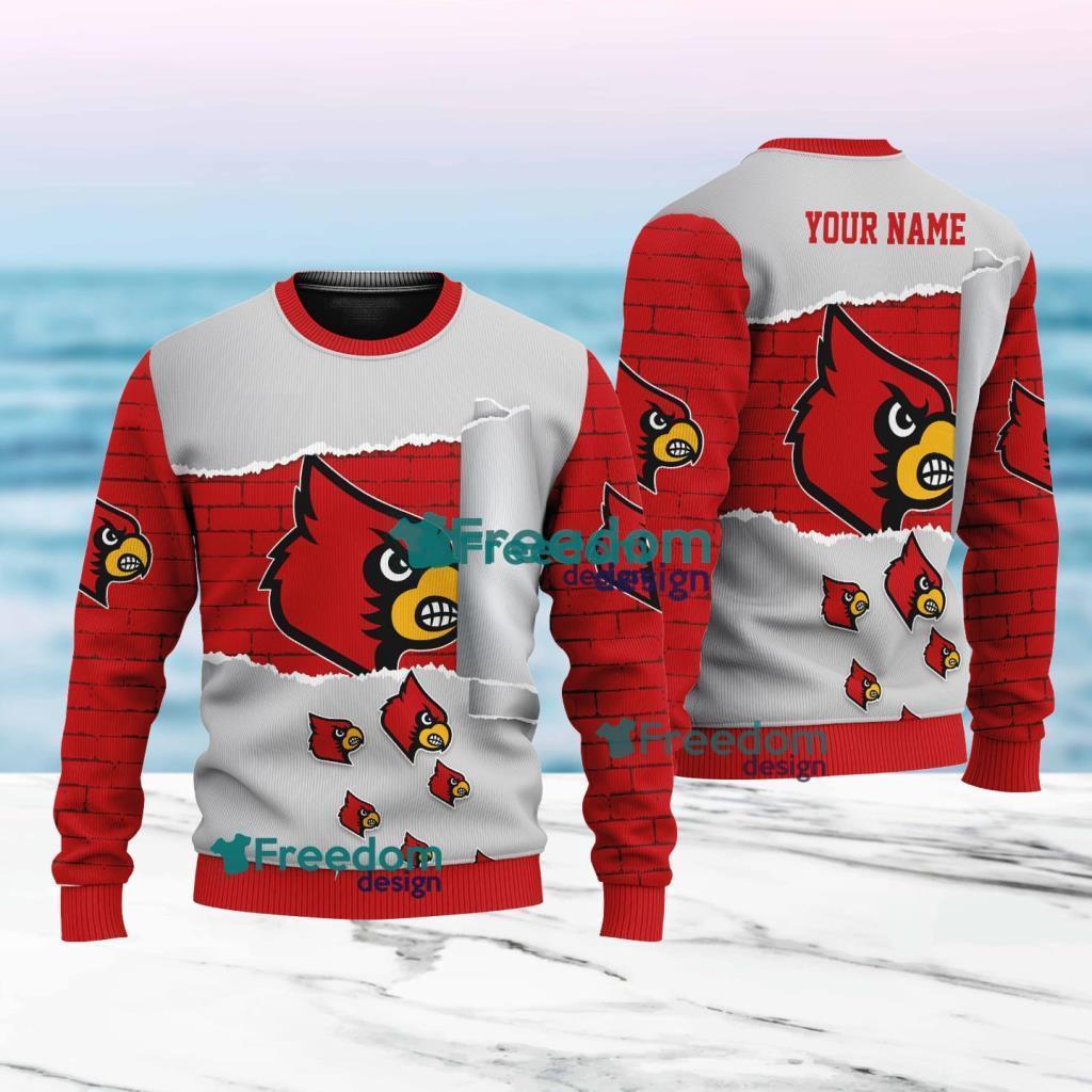 Louisville Cardinals NCAA Logo New Idea Christmas Ugly Sweater 3D For Men And Women image Louisville Cardinals NCAA Logo New Idea Christmas Ugly Sweater 3D For Men And Women Product Photo 1