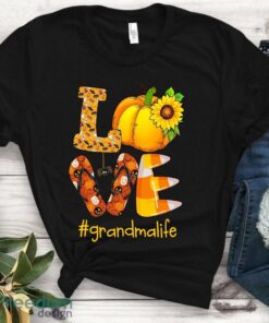 Love grandma life Halloween shirt- sunflower Pumpkin Funny Gift TShirt