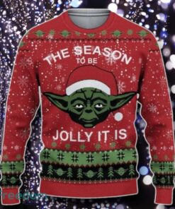 Master Yoda The Season To Be Jolly It Is Xmas Star Wars Ugly Sweater Unique Gift