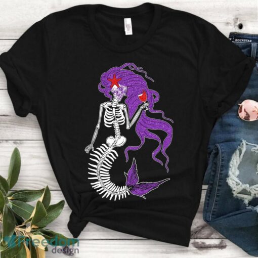 Mermaid Halloween Shirt - Mermaid Skeleton Sugar Skull Costume Halloween Gift T-Shirt Product Photo 1