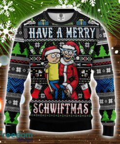 Merry Rick And Morty Ugly Christmas Sweater Amazing Gift Family Christmas Gift Product Photo 1